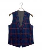 PAUL SMITHポールスミス）の古着「チェックベスト」｜ネイビー×パープル