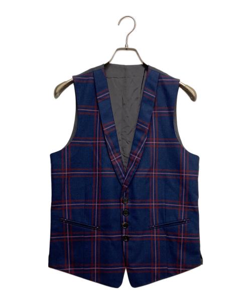 PAUL SMITH（ポールスミス）Paul Smith (ポールスミス) チェックベスト ネイビー×パープル サイズ:Mの古着・服飾アイテム