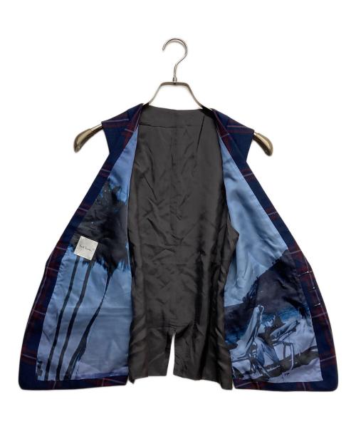 PAUL SMITH（ポールスミス）Paul Smith (ポールスミス) チェックベスト ネイビー×パープル サイズ:Mの古着・服飾アイテム