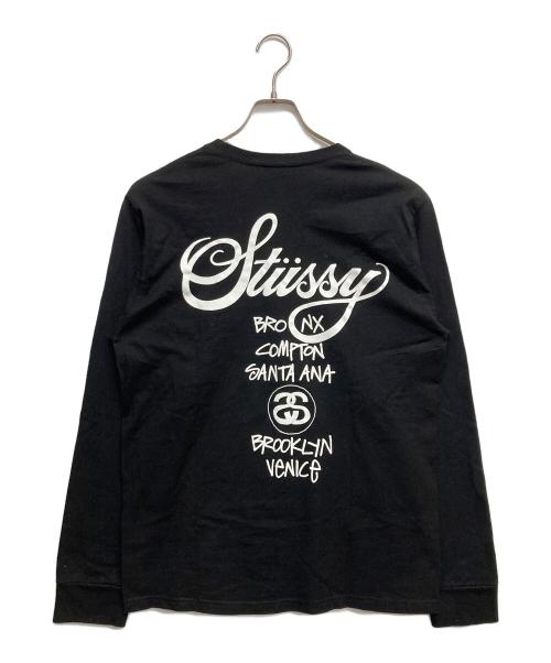stussy（ステューシー）stussy (ステューシー) ワールドツアーロングスリーブTシャツ ブラック サイズ:Mの古着・服飾アイテム