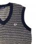 中古・古着 FRED PERRY (フレッドペリー) 総柄ニットベスト ブラック サイズ:L：5000円