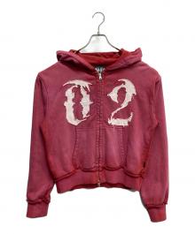 2002（ニセンニ）の古着「Numbering Zip Up Hoodie」｜ピンク