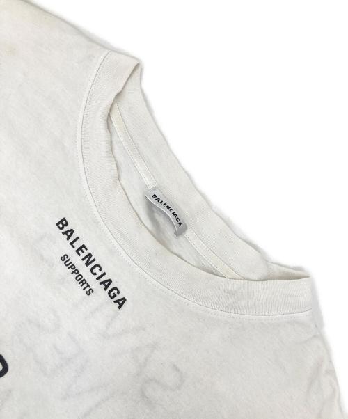 BALENCIAGA（バレンシアガ）BALENCIAGA (バレンシアガ) プリントTシャツ ホワイト サイズ:Lの古着・服飾アイテム
