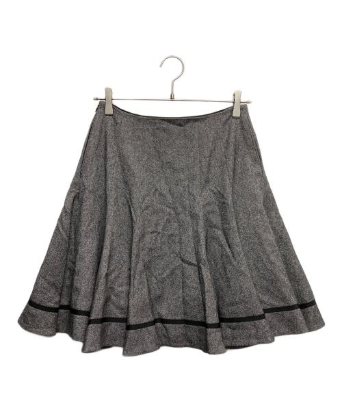 FOXEY NEWYORK（フォクシーニューヨーク）FOXEY NEWYORK (フォクシーニューヨーク) フリルミニスカート ブラック×グレー サイズ:38の古着・服飾アイテム