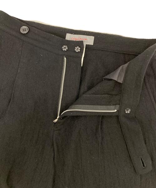 Yohji Yamamoto + NOIR（ヨウジヤマモト プリュス ノアール）Yohji Yamamoto + NOIR (ヨウジヤマモト プリュス ノアール) ウールワイドスラックス ブラック サイズ:2の古着・服飾アイテム