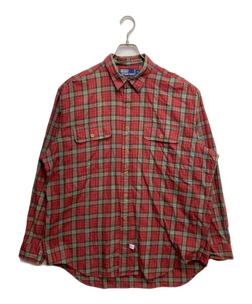 POLO RALPH LAUREN（ポロ・ラルフローレン）POLO RALPH LAUREN (ポロ・ラルフローレン) ロングスリーブシャツ グリーン×レッド サイズ:XLの古着・服飾アイテム
