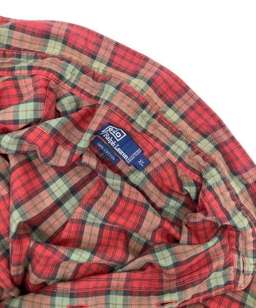 POLO RALPH LAUREN（ポロ・ラルフローレン）POLO RALPH LAUREN (ポロ・ラルフローレン) ロングスリーブシャツ グリーン×レッド サイズ:XLの古着・服飾アイテム