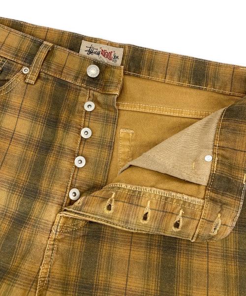 stussy（ステューシー）stussy (ステューシー) チェックバギーパンツ ブラウン サイズ:32の古着・服飾アイテム