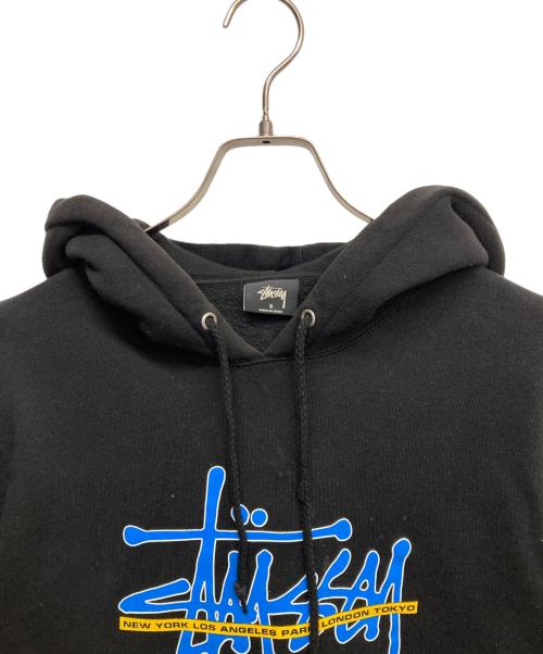 stussy（ステューシー）stussy (ステューシー) プリントプルオーバーパーカー ブラック サイズ:Ｓの古着・服飾アイテム