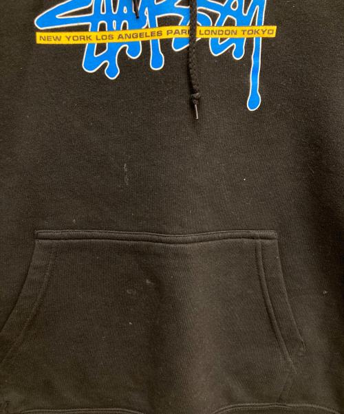 stussy（ステューシー）stussy (ステューシー) プリントプルオーバーパーカー ブラック サイズ:Ｓの古着・服飾アイテム