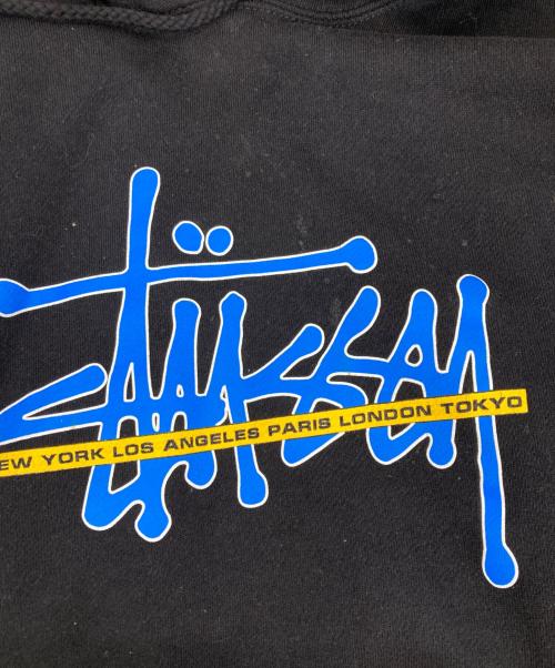 stussy（ステューシー）stussy (ステューシー) プリントプルオーバーパーカー ブラック サイズ:Ｓの古着・服飾アイテム