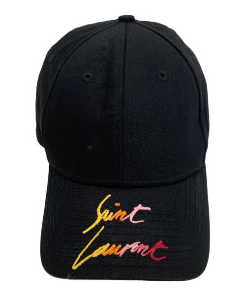 New Era（ニューエラ）New Era (ニューエラ) Saint Laurent Paris (サンローランパリ) ロゴ刺繍キャップ ブラックの古着・服飾アイテム
