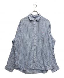 POLO RALPH LAUREN（ポロ・ラルフローレン）の古着「ストライプリネンシャツ」｜ブルー