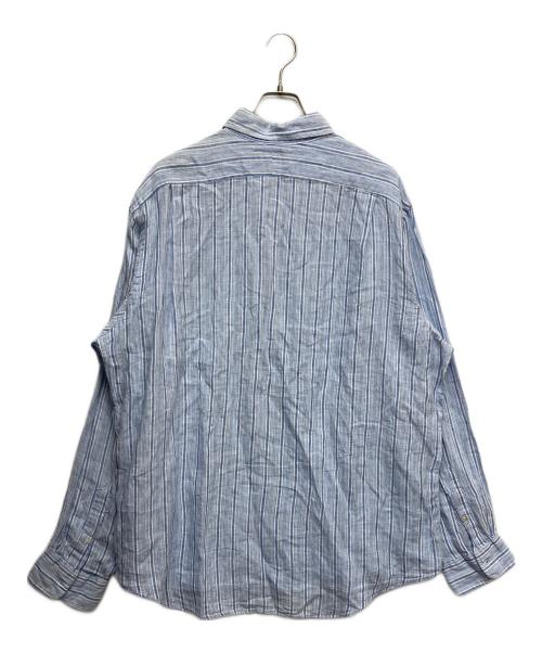 POLO RALPH LAUREN（ポロ・ラルフローレン）POLO RALPH LAUREN (ポロ・ラルフローレン) ストライプリネンシャツ ブルー サイズ:XXLの古着・服飾アイテム