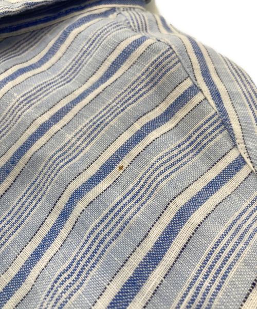 POLO RALPH LAUREN（ポロ・ラルフローレン）POLO RALPH LAUREN (ポロ・ラルフローレン) ストライプリネンシャツ ブルー サイズ:XXLの古着・服飾アイテム