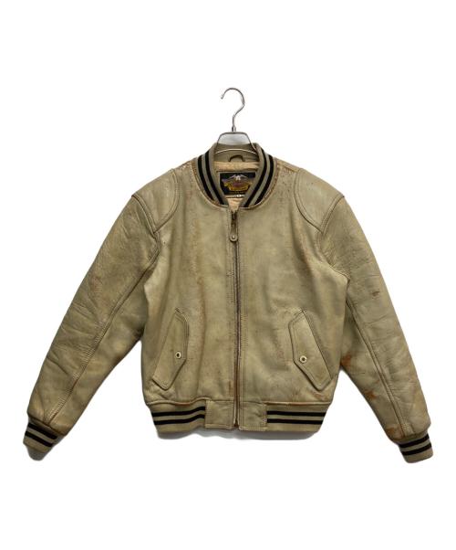 HARLEY-DAVIDSON（ハーレーダビッドソン）HARLEY-DAVIDSON (ハーレーダビッドソン) レザースタジャン ベージュ サイズ:Mの古着・服飾アイテム