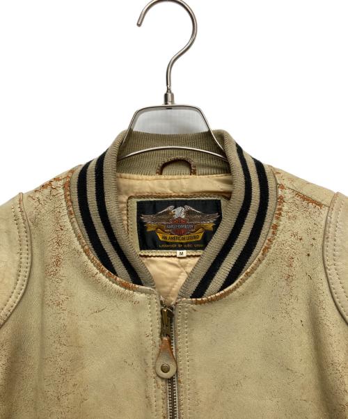 HARLEY-DAVIDSON（ハーレーダビッドソン）HARLEY-DAVIDSON (ハーレーダビッドソン) レザースタジャン ベージュ サイズ:Mの古着・服飾アイテム