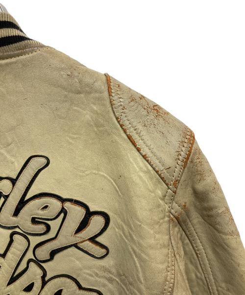 HARLEY-DAVIDSON（ハーレーダビッドソン）HARLEY-DAVIDSON (ハーレーダビッドソン) レザースタジャン ベージュ サイズ:Mの古着・服飾アイテム