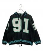 X-LARGEエクストララージ）の古着「ZIP UP HOODED KNIT」｜ブラック