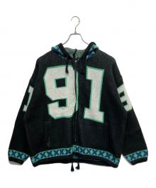 X-LARGE（エクストララージ）の古着「ZIP UP HOODED KNIT」｜ブラック