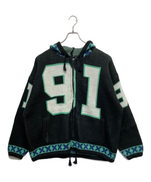 X-LARGE（エクストララージ）X-LARGE (エクストララージ) ZIP UP HOODED KNIT ブラック サイズ:Lの古着・服飾アイテム