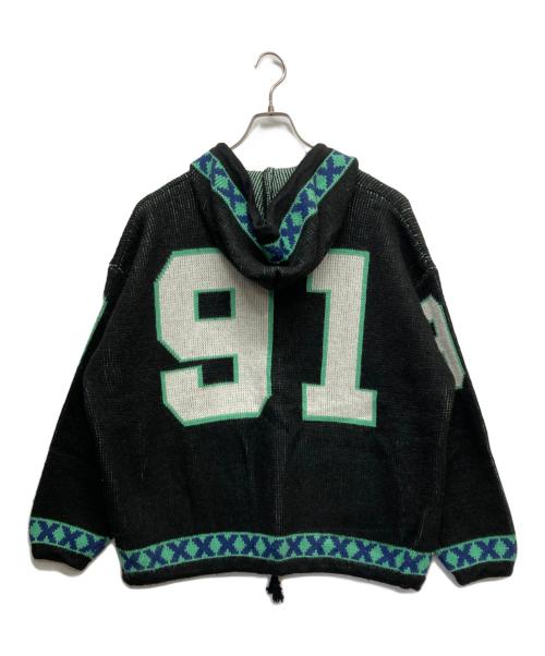 X-LARGE（エクストララージ）X-LARGE (エクストララージ) ZIP UP HOODED KNIT ブラック サイズ:Lの古着・服飾アイテム