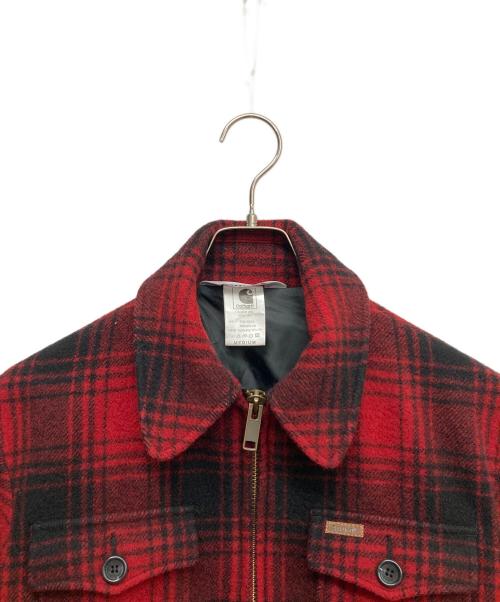 CarHartt（カーハート）CarHartt (カーハート) 2ポケットウールチェックジャケット ブラック×レッド サイズ:Mの古着・服飾アイテム