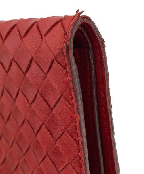 BOTTEGA VENETA（ボッテガベネタ）BOTTEGA VENETA (ボッテガベネタ) 2つ折り財布 レッドの古着・服飾アイテム