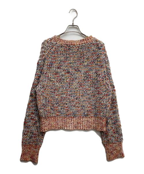 6(ROKU) BEAUTY&YOUTH（ロク ビューティーアンドユース）6(ROKU) BEAUTY&YOUTH (ロク ビューティーアンドユース) MIX BIG KNIT PULLOVER オレンジ×ベージュ サイズ:Fの古着・服飾アイテム