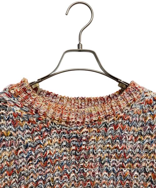 6(ROKU) BEAUTY&YOUTH（ロク ビューティーアンドユース）6(ROKU) BEAUTY&YOUTH (ロク ビューティーアンドユース) MIX BIG KNIT PULLOVER オレンジ×ベージュ サイズ:Fの古着・服飾アイテム