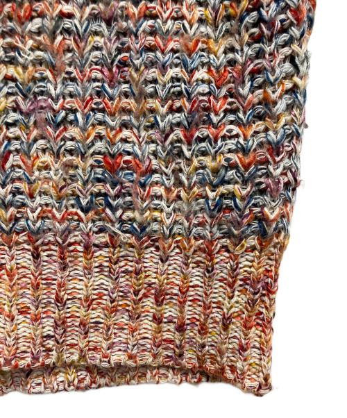 6(ROKU) BEAUTY&YOUTH（ロク ビューティーアンドユース）6(ROKU) BEAUTY&YOUTH (ロク ビューティーアンドユース) MIX BIG KNIT PULLOVER オレンジ×ベージュ サイズ:Fの古着・服飾アイテム