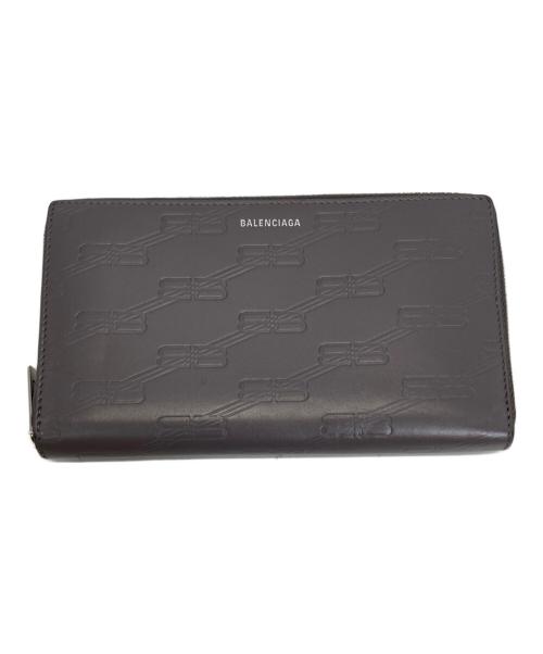 BALENCIAGA（バレンシアガ）BALENCIAGA (バレンシアガ) エンボスシグネチャーラウンドジップウォレット グレーの古着・服飾アイテム