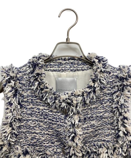 STRASBURGO（ストラスブルゴ）STRASBURGO (ストラスブルゴ) ツイードジレ ブルー サイズ:36の古着・服飾アイテム