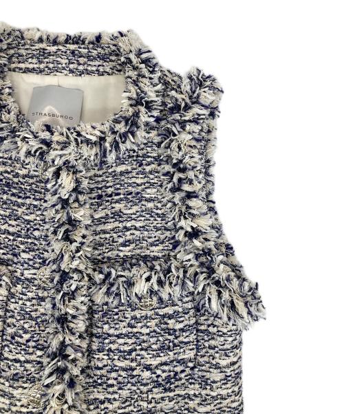 STRASBURGO（ストラスブルゴ）STRASBURGO (ストラスブルゴ) ツイードジレ ブルー サイズ:36の古着・服飾アイテム