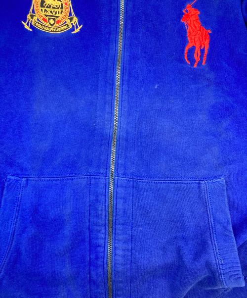 POLO RALPH LAUREN（ポロ・ラルフローレン）POLO RALPH LAUREN (ポロ・ラルフローレン) ポロ刺繍ジップパーカー ブルー サイズ:XLの古着・服飾アイテム