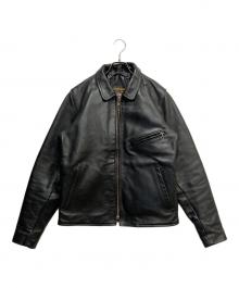 VANSON（バンソン）の古着「ENF シングルライダースジャケット」｜ブラック