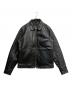 VANSON（バンソン）の古着「ENF シングルライダースジャケット」｜ブラック