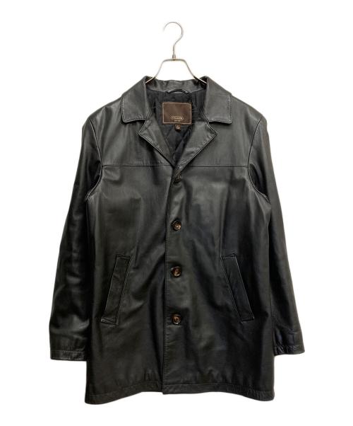 COACH（コーチ）COACH (コーチ) ディアスキンレザーカーコート ブラック サイズ:Mの古着・服飾アイテム