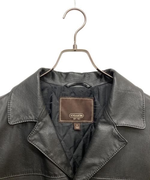 COACH（コーチ）COACH (コーチ) ディアスキンレザーカーコート ブラック サイズ:Mの古着・服飾アイテム