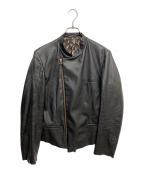 PAUL SMITHポールスミス）の古着「シープスキンライダースジャケット」｜ブラック