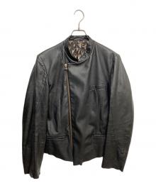 PAUL SMITH（ポールスミス）の古着「シープスキンライダースジャケット」｜ブラック