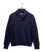 POLO RALPH LAURENポロ・ラルフローレン）の古着「ラムウールショールカラーニット」｜ネイビー