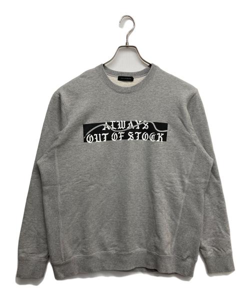 always out of stock（オールウェイズ アウト オブ ストック）Always Out Of Stock (オールウェイズ アウト オブ ストック) クルーネックスウェット グレー サイズ:Lの古着・服飾アイテム