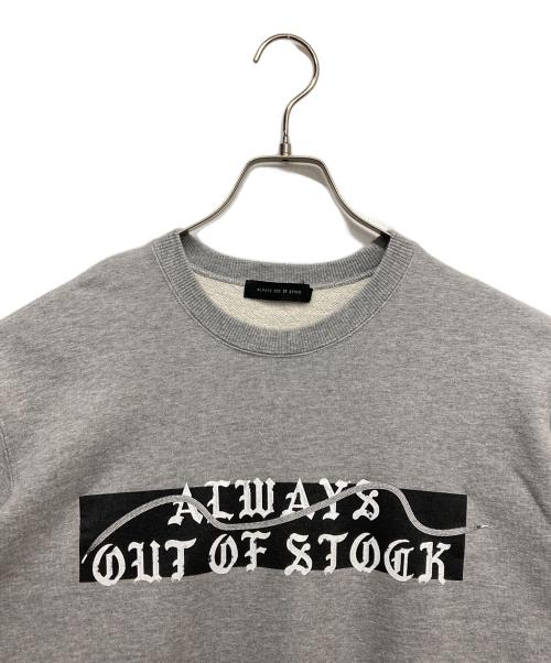 always out of stock（オールウェイズ アウト オブ ストック）Always Out Of Stock (オールウェイズ アウト オブ ストック) クルーネックスウェット グレー サイズ:Lの古着・服飾アイテム