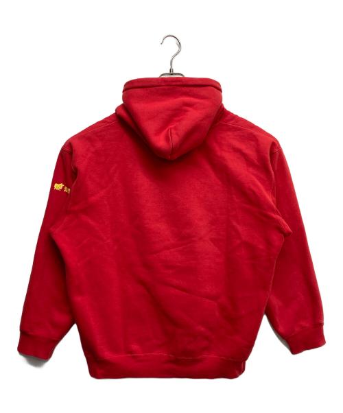 stussy（ステューシー）stussy (ステューシー) プリントプルオーバーパーカー レッド サイズ:Lの古着・服飾アイテム