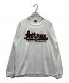 AVIREXアヴィレックス）の古着「L/S VARSITY T-SHIRT LOGO & TORCH」｜ホワイト