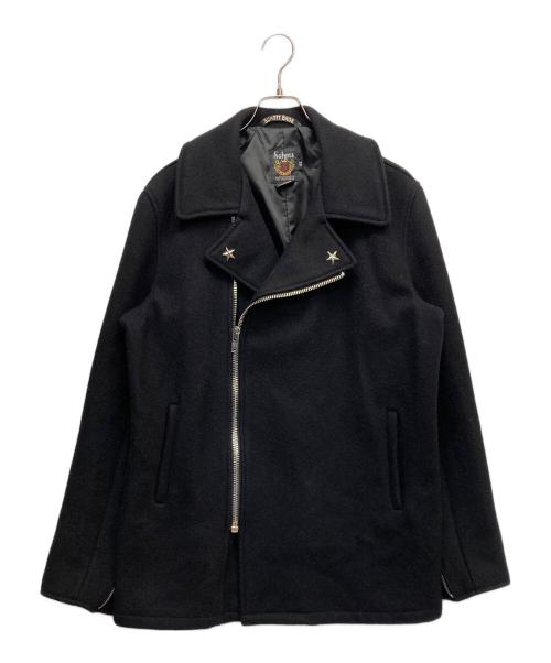 Schott（ショット）Schott (ショット) 779 ウール ジップ ピーコート ブラック サイズ:42の古着・服飾アイテム