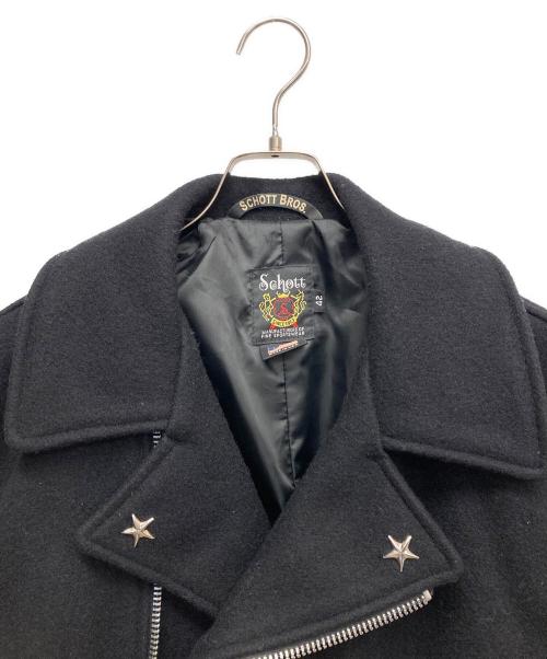 Schott（ショット）Schott (ショット) 779 ウール ジップ ピーコート ブラック サイズ:42の古着・服飾アイテム