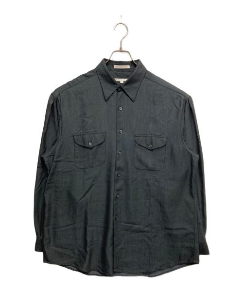 PERRY ELLIS（ペリーエリス）PERRY ELLIS (ペリーエリス) レーヨン長袖シャツ ブラック サイズ:Lの古着・服飾アイテム