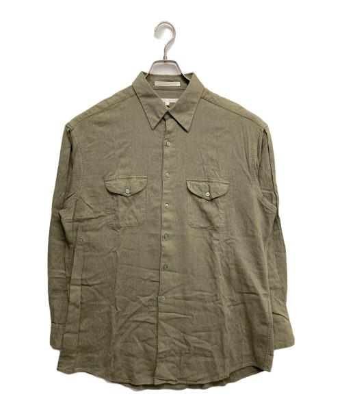PERRY ELLIS（ペリーエリス）PERRY ELLIS (ペリーエリス) レーヨン長袖シャツ オリーブ サイズ:XLの古着・服飾アイテム